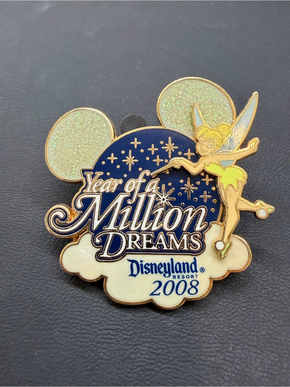 Disneyland Year of a Million Dreams Tinker Bell Wall Pin - Gold, Blue, Cream